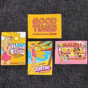 Set of 4 Barbie Iron On Patches Fabric Motif Applique